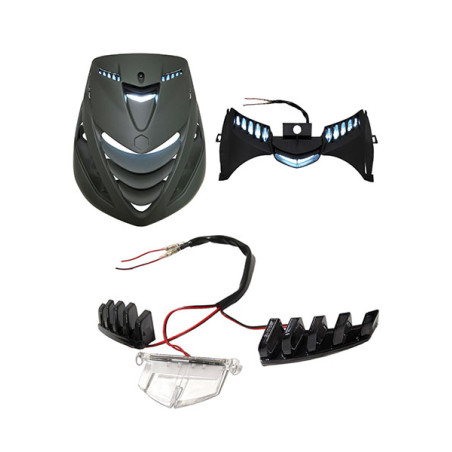 LED lighting Power1 front cover upper sp model E-mark smoke- clear 3-parts piaggio, zip sp, zip2000
