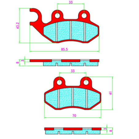 REMBLOKSET ALPHA TWEET, ALLO, FIDDLE 2, XPRO, ORBIT, CELLO (GEEN E-MARK)