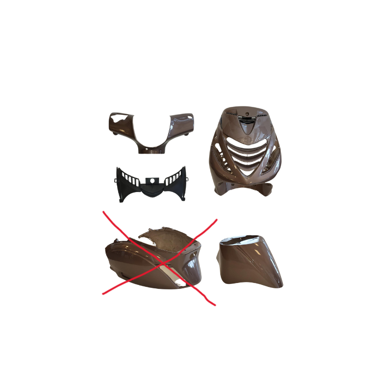 PLAATSET APLUS PASSEND OP PIAGGIO ZIP SP 5 DELIG - BAJA BRONZE METALLIC (ZONDER ACHTERKAP)