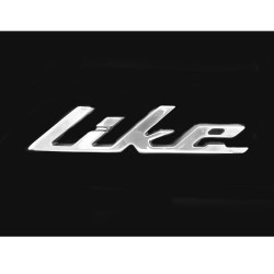 emblem Kymco original word [like] leg shield chrome new like 86102-acc1-e10-t01