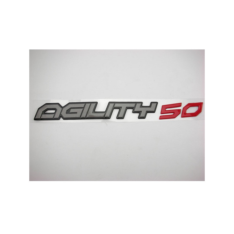 emblem Kymco original word [agility 50] side cover alu/red agility 86202-ldc8-e90-t01