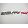 embleem Kymco origineel woord [agility 50] zijscherm alu/rood agility 86202-ldc8-e90-t01