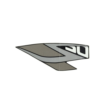 sticker Kymco original leg shield word [50] left black/grey agility euro 4 86283-ldc8-e9n-t06