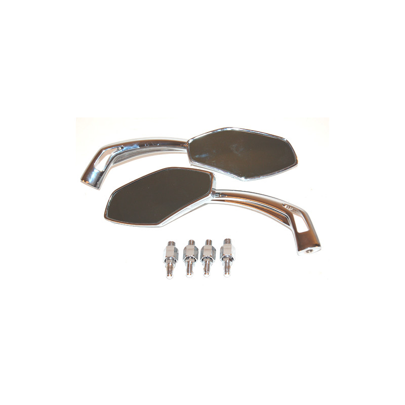 mirror set DMP sport-1 with adapter set chrome scooter op op