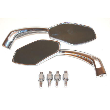 mirror set DMP sport-1 with adapter set chrome scooter op op
