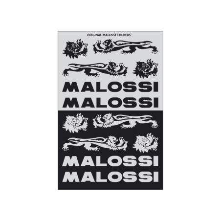 stickerset malossi zwart/zilver 12-delig 3320623