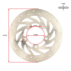 brake disc 5-hole front 260mm agility 16inch, people-s