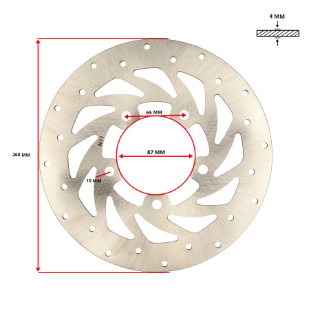 remschijf 5-gaats voor 260mm agility 16inch, people-s