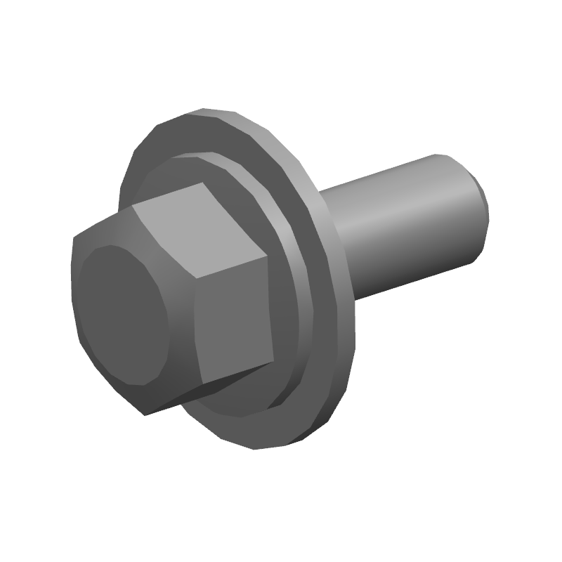 Zeskantflensbout met platte sluitring-M6*16-zwart