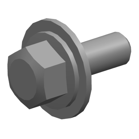 Zeskantflensbout met platte sluitring-M6*16-zwart