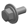 Zeskantflensbout met platte sluitring-M6*16-zwart