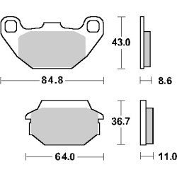 brake pad set SBS rear agility 16inch, kxr 250cc, people, super-8, super-9, tgb 154hf