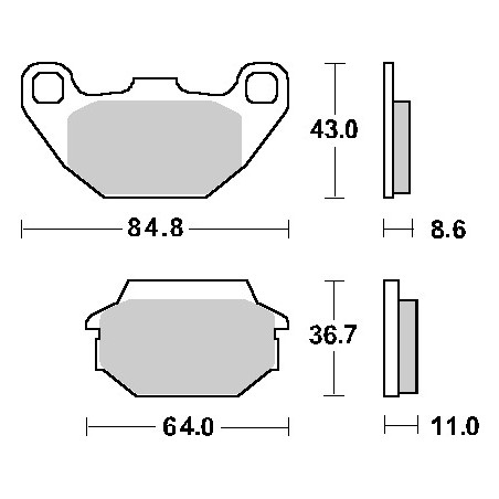 remblokset sbs achter agility 16inch, kxr 250cc, people, super-8, super-9, tgb 154hf