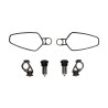 mirror set DMP handlebar mount oval CNC racing motorcycle black gloss gts all models, scooter, sprint, zip