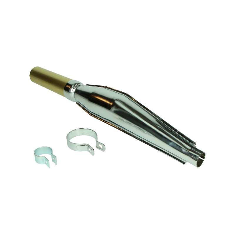 exhaust Jamarcol cross fuego + strap (expansion) 32mm chrome/gold moped