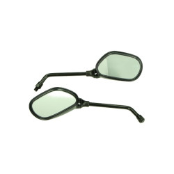 mirror set universal oval short m10 black gloss