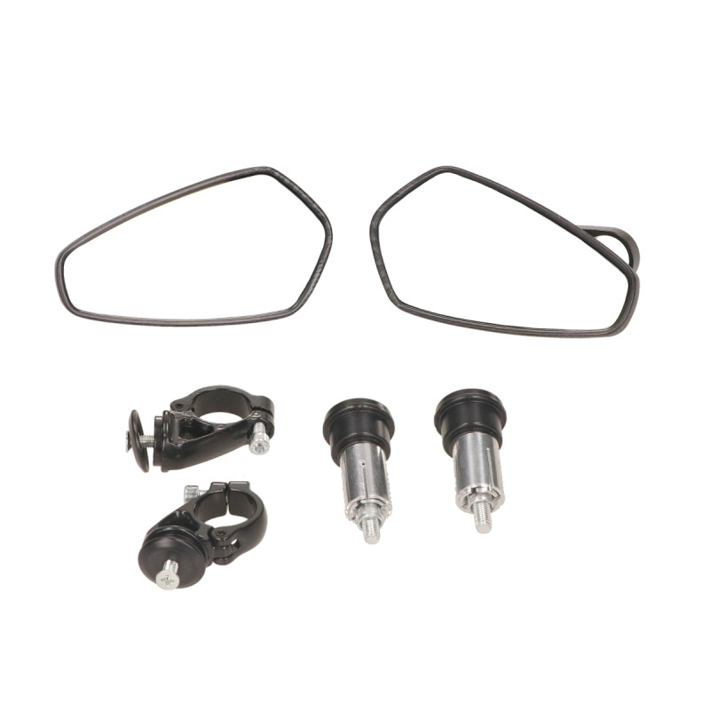 spiegelset DMP stuurbevestiging ovaal bar-end CNC o.a. carbon gts alle mod., scooter, sprint, zip