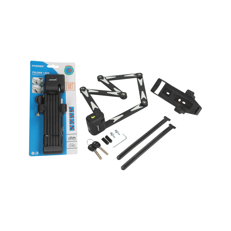 folding lock Power1 art 2-stars /cycle 95cm black bike, fatbike