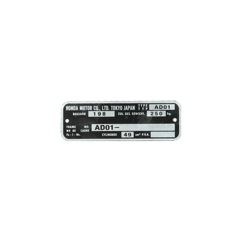 plaatje framenummer ad01 Honda mt5