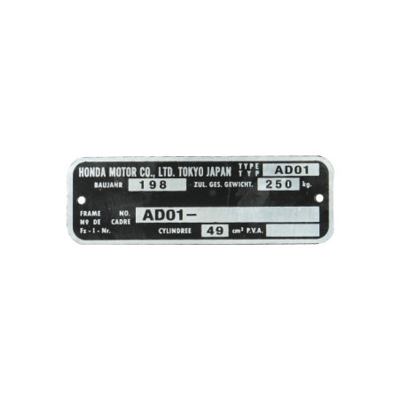 plaatje framenummer ad01 Honda mt5