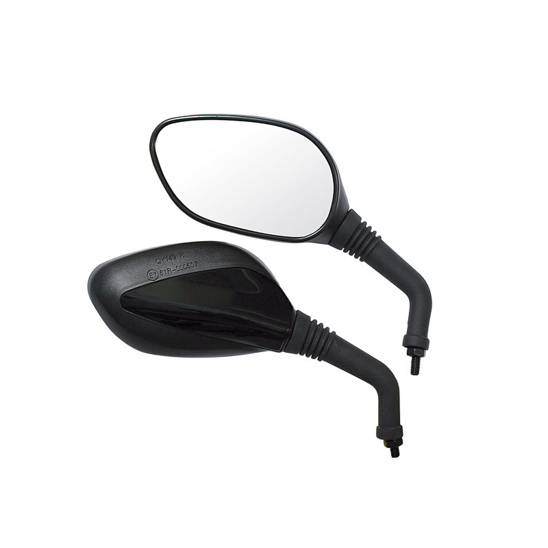 spiegelset lampa universeel e-keur horizon m8x1.25 zwart motorfiets 90128