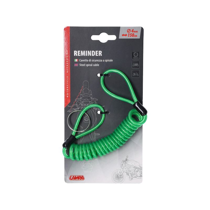 cord Lampa brake disc memory cable 150cm green 90675