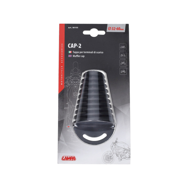 afdekdop lampa uitlaat universeel 32-60mm zwart bromfiets, motorfiets, quad 90155