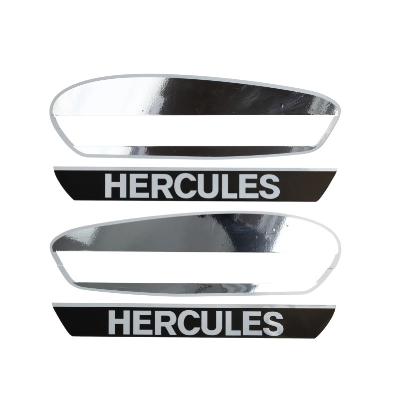 stickerset benzinetank chroom/wit hercules