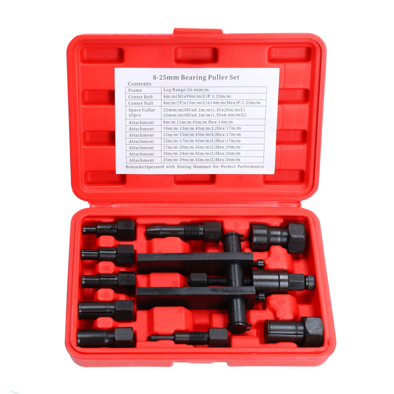 gereedschap lagertrekker inw. inwendig 8-25mm (koffer) 10-delig