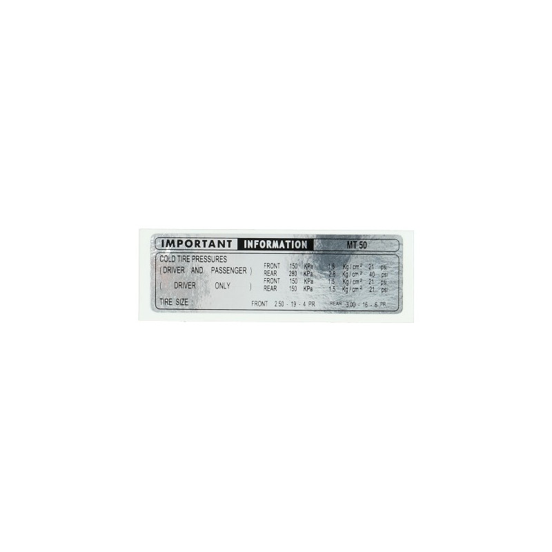 sticker frame informatie wit/zwart mt5