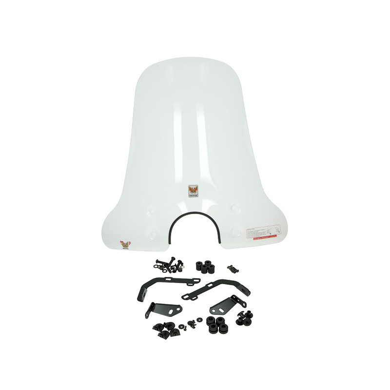 windscherm isotta met bevestigingsset hoog ronde koplamp helder agm VX50, BTC Riva, china lx/napoli, gts toscana