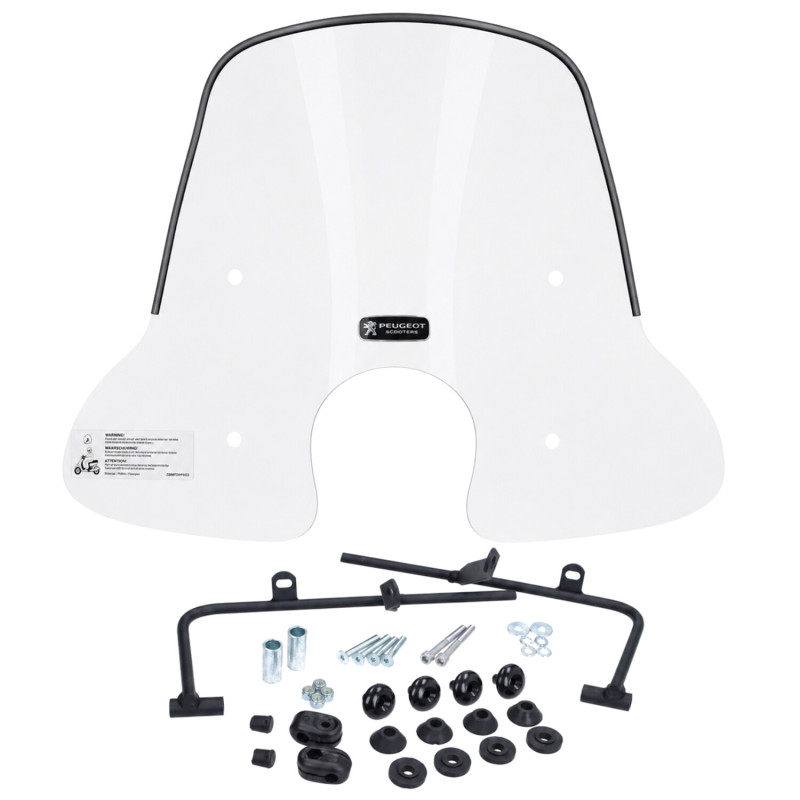 windshield Peugeot original with mounting set low 32.5cm clear django pg530-dja-0gm
