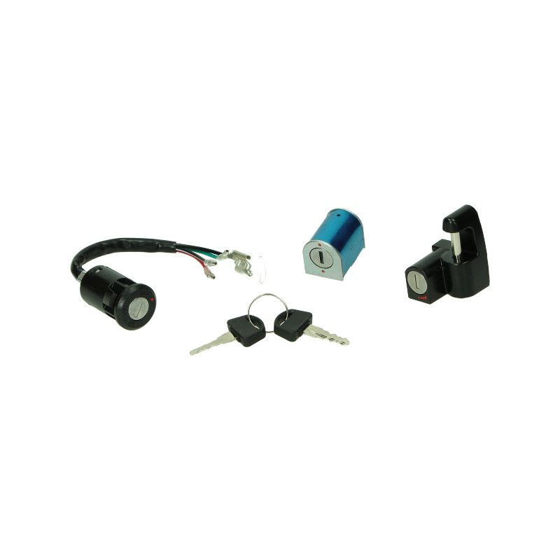 contactslot set nieuw type +stuur en helmslot 3-delig mt