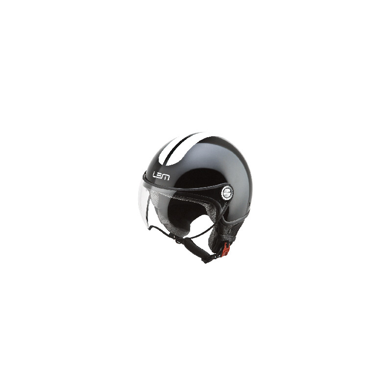 helmet LEM demi-jet coolmax glossy roger XS 53/54 black/white op op