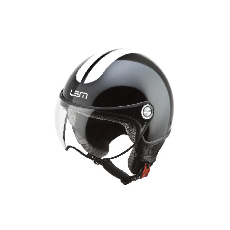 helmet LEM demi-jet coolmax glossy roger XS 53/54 black/white op op