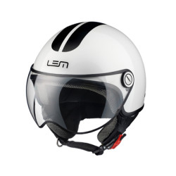 helm lem demi-jet coolmax glossy roger L 59/60 wit/zwart op op