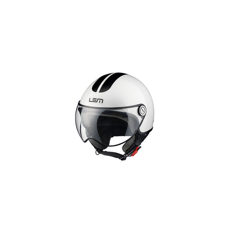 helmet LEM demi-jet coolmax glossy roger XL 61/62 white/black op op