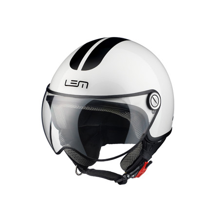 helm lem demi-jet coolmax glossy roger XL 61/62 wit/zwart op op