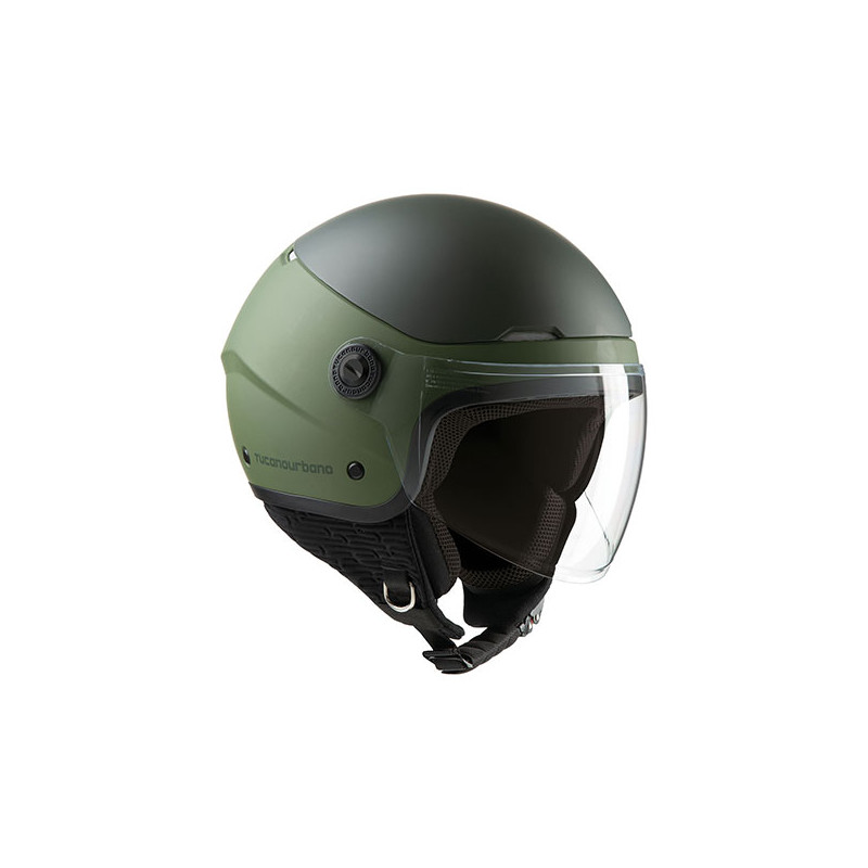helmet Tucano demi-jet el 'pop M matt green/matt black