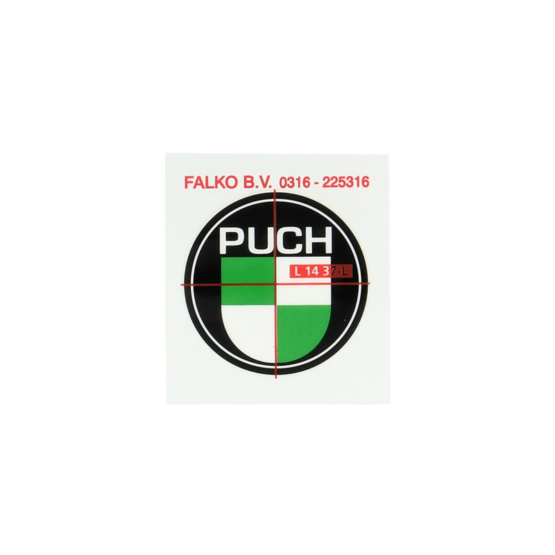 logo 40mm black/white/green puch, puch maxi