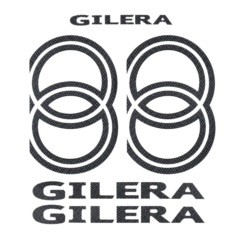 stickerset carbon 5-delig gilera, runner 50/125/180/200