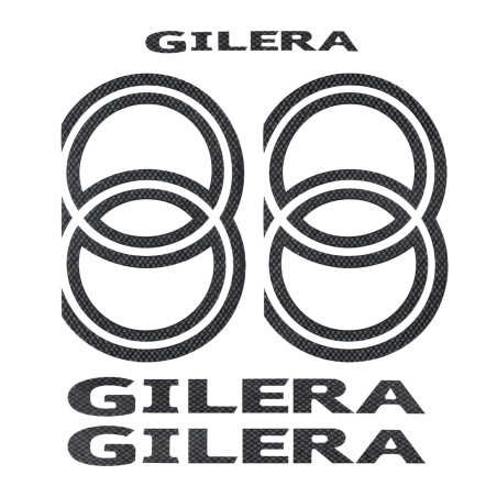 sticker set carbon 5-parts gilera, runner 50/125/180/200