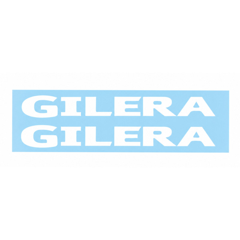 sticker woord [gilera] wit 2-delig citta, gilera, runner 50/125/180/200