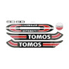 stickerset compleet zwart/rood/wit a3, standard, tomos 080010