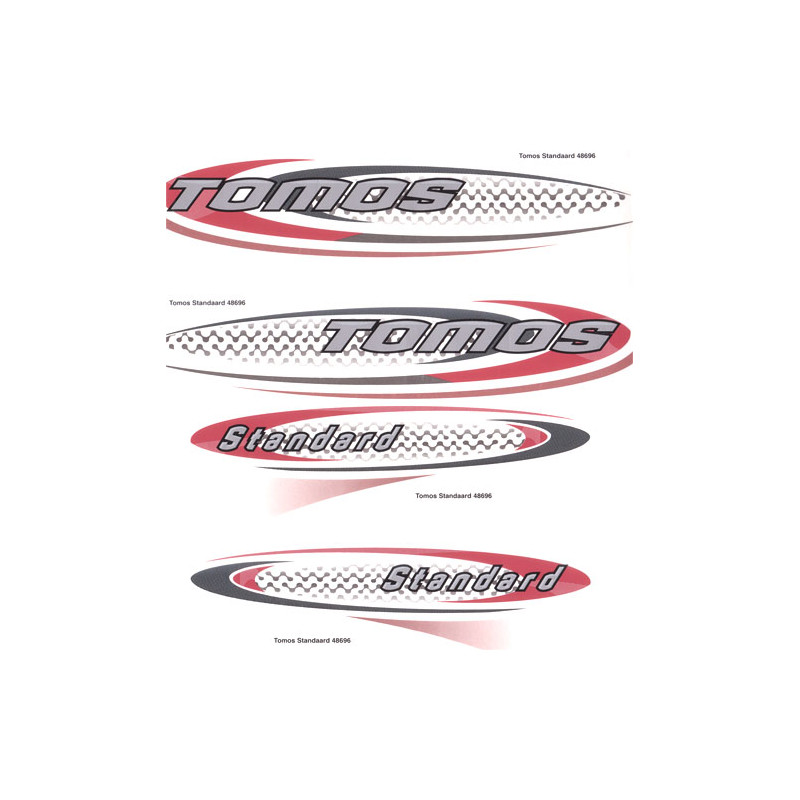 stickerset tomos rood/zwart/zilver standard 080091