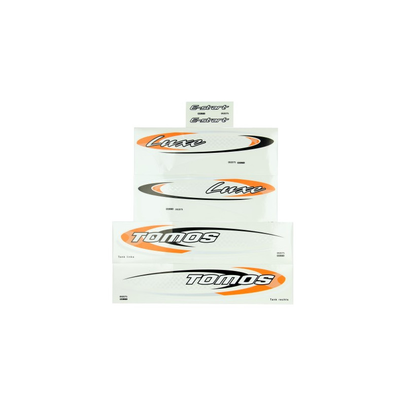 sticker set tomos orange/black luxe e-start 080092
