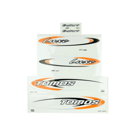 sticker set tomos orange/black luxe e-start 080092