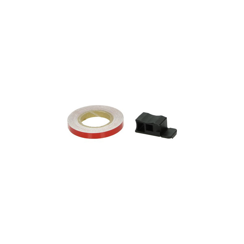 sticker universeel wielbies reflecterend + montage-adapter rood