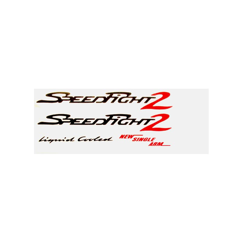 stickerset zwart/rood 5-delig speedfight 2