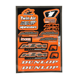 stickerset falko sponsor Dunlop/KTM/Twin air oranje 13-delig universeel 982039